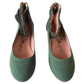 Autre Marque New Lollipops denim & leather ballet pumps. fr 38 Blue