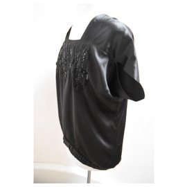 Antik Batik-New Antik Batik black silk beaded top. FR36/XS-Black
