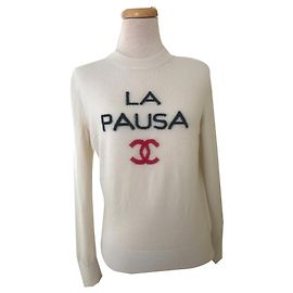 Chanel 2019 Pull en cachemire La Pausa Blanc