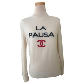 Chanel 2019 Kaschmirpullover La Pausa Weiß