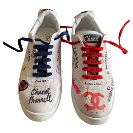 CHANEL PHARRELL sneakers Grafiti collection capsule version used White