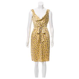 Diane Von Furstenberg DvF Robe en soie Frandarly Beige Écru Jaune