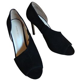 Karen Millen Escarpin bouts ouverts en daim Noir