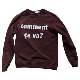 Mauro Grifoni Brauner Baumwollpullover Comment Ca Va Braun Weiß