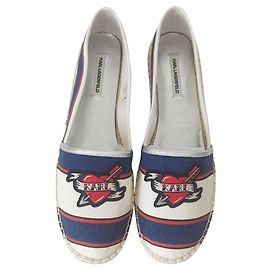 Karl Lagerfeld Espadrilles White Red Blue Cloth Leather White Red Blue Multiple colors