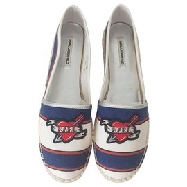Karl Lagerfeld-Flats-White,Red,Blue,Multiple colors