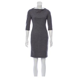 Diane Von Furstenberg-Vestido de lana Thandi gris DvF-Gris