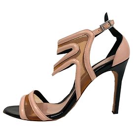Mcq Nude color patent leather high sandals Pink