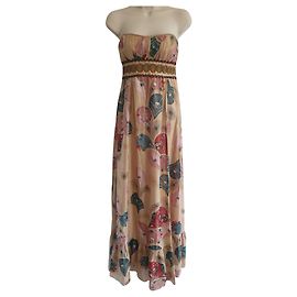 Nanette Lepore Robe longue en soie dorée Doré