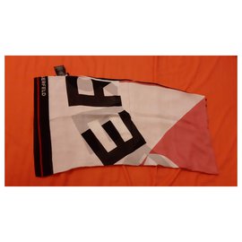 Karl Lagerfeld-Sciarpe di seta-Nero,Rosa,Bianco
