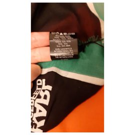 Karl Lagerfeld-Bufandas de seda-Negro,Blanco,Verde