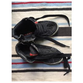 Prada-chaussures basket enfant-Bleu Marine