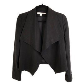Diane Von Furstenberg DvF Olympia Waterfall Blazer Black