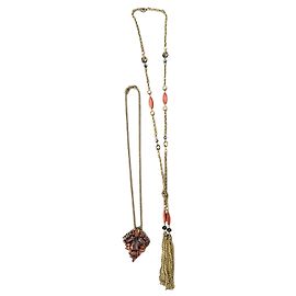 Weekend Max Mara Long necklaces Brown Dark red Bronze