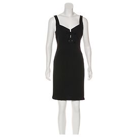 Diane Von Furstenberg DvF raro Heronette vestido com laço Preto