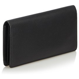 Louis Vuitton-Louis Vuitton Black Taiga Portefeuille Brazza Bi-fold Long Wallet-Black