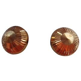 Autre Marque Pendientes troboscópicos de oro amarillo con rayas 1cm Amarillo