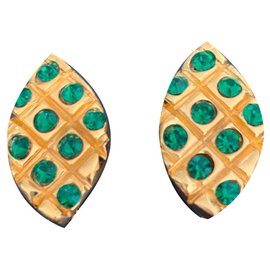 Yves Saint Laurent-Yves Saint Laurent earrings-Golden,Dark green