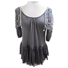 New Manoush grey top with sequins. S Grey