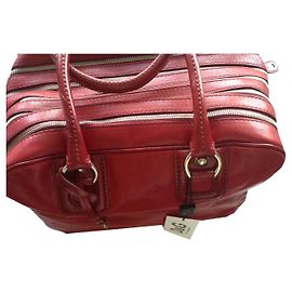 D&G BOLSO GRANDE LILY MULTI-ZIP DE CUERO Roja