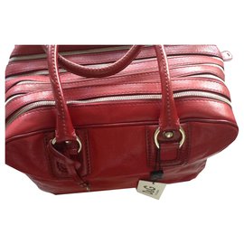 D&G-LARGE LILY MULTI-ZIP LEATHER BAG-Red