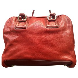 D&G-BOLSO GRANDE LILY MULTI-ZIP DE CUERO-Roja