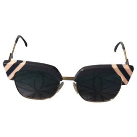Fendi-Fendi Cat Eyes Sunglasses-Beige