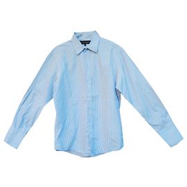 Autre Marque Camicia Gieves & Hawkes in cotone blu con polsini moschettiere Blu