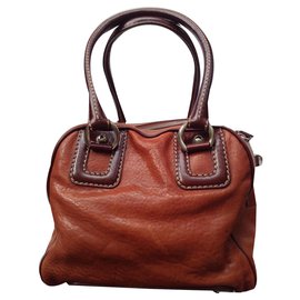 D&G-LILY MULTI-ZIP LEATHER CAMEL/BROWN BAG-Brown,Caramel