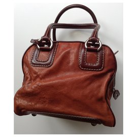 D&G-LILY MULTI-ZIP LEATHER CAMEL/BROWN BAG-Brown,Caramel