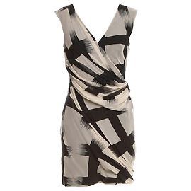 Diane Von Furstenberg Robe DvF Francia en soie Noir Crème
