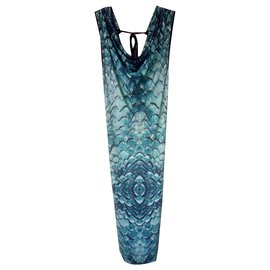 Just Cavalli Kleid mit Python-Print Blau Python drucken