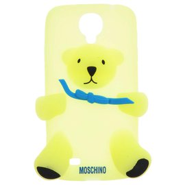 Moschino-MOSCHINO Etui pour téléphone portable Fluorescent Doux Ajusté à l'arrière Logo 'Bear'-Vert