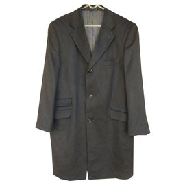 Autre Marque-JW Brown wool and cashmere coat-Black