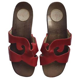 Etro Leather Sandals Dark red