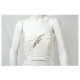 Marchesa-Vestido de marfim (Vestido de casamento)-Branco,Cru