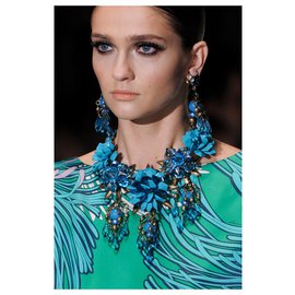 Gucci-conditionment Gucci floral necklace-Turquoise