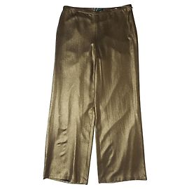Ralph Lauren Metallic Gold Wide Leg Pants Golden Metallic