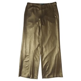 Ralph Lauren-Pants, leggings-Golden,Metallic