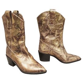 botas de ouro ocidental Tara Jarmon Dourado