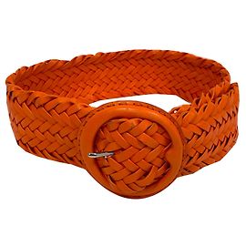 Ralph Lauren Geflochtener Ledergürtel Orange