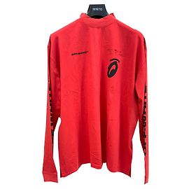 Off White Tee-shirt manches longues flèches divisées Rouge