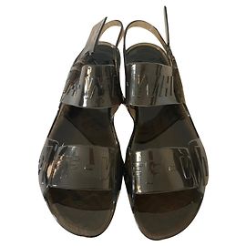 Off White Schwarze Geleesandalen Schwarz