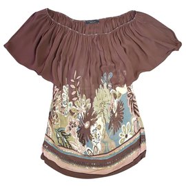 Twin Set-Tops-Brown,Multiple colors