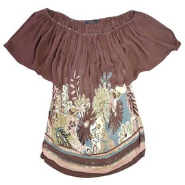 Blouse Twin Set Marron Multicolore Polyester M Marron Multicolore