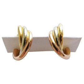 Autre Marque-creole earring 3 golds 18K-Golden