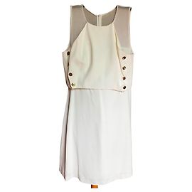 Robe Sandro Razz en viscose couleur eggshell Blanc cassé