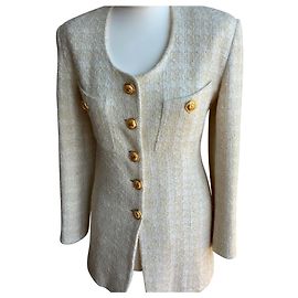 Vertigo Off-white jacket "Chanel" style in woolen Eggshell