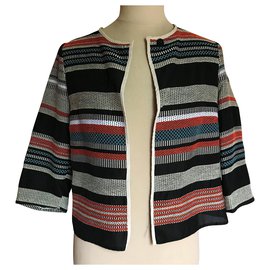 Giacca corta a righe multicolore La Fée Maraboutée Multicolore