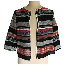 La Fée Maraboutée Multicolored Striped Cotton Jacket Multiple colors